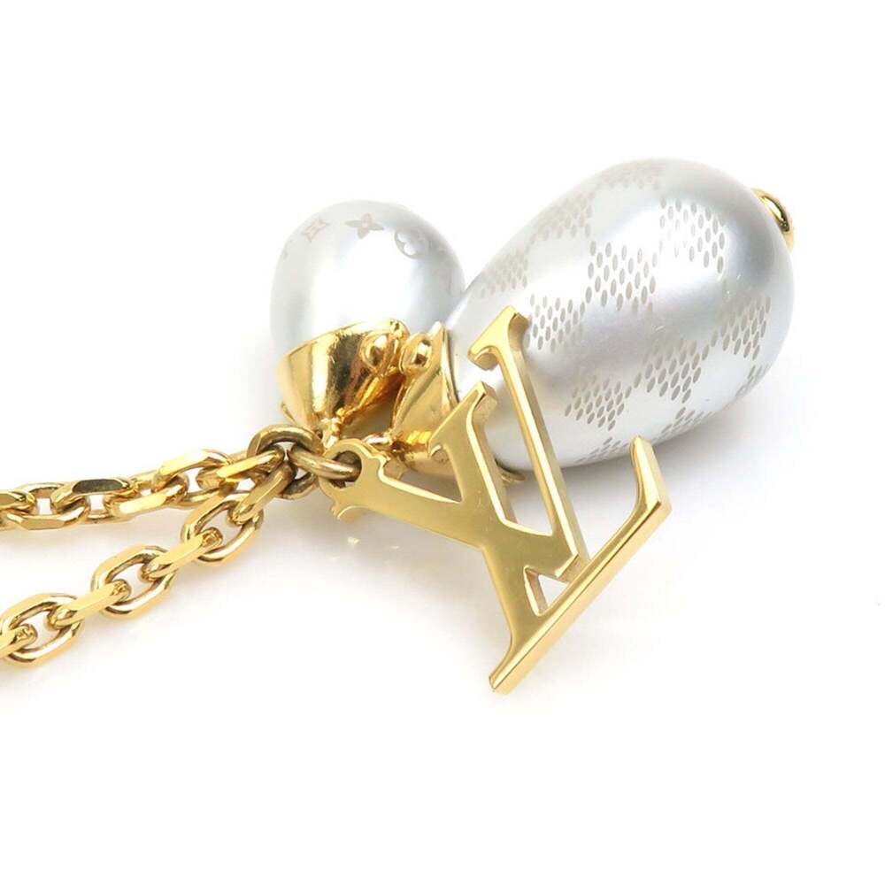 LOUIS VUITTON White Pearl Damier Necklace - Picture 3 of 11